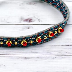 Armband Woven Tape redgold ricrac