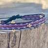 Armband Woven Tape 3goldbead stripe