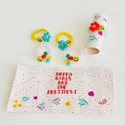 Ring elastic Smiley + Flower row
