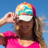 Trucker Hat Orange Waves