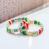 Armband colorblock flower- 25