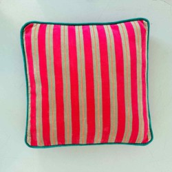 Kissenhülle Box Velvet Pinstripe redgreen 40405