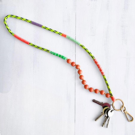 Schlüsselband/ Lanyard Wrap + Beads Yellow