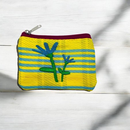 Täschchen Recycle Mini Zip Yellow Blue