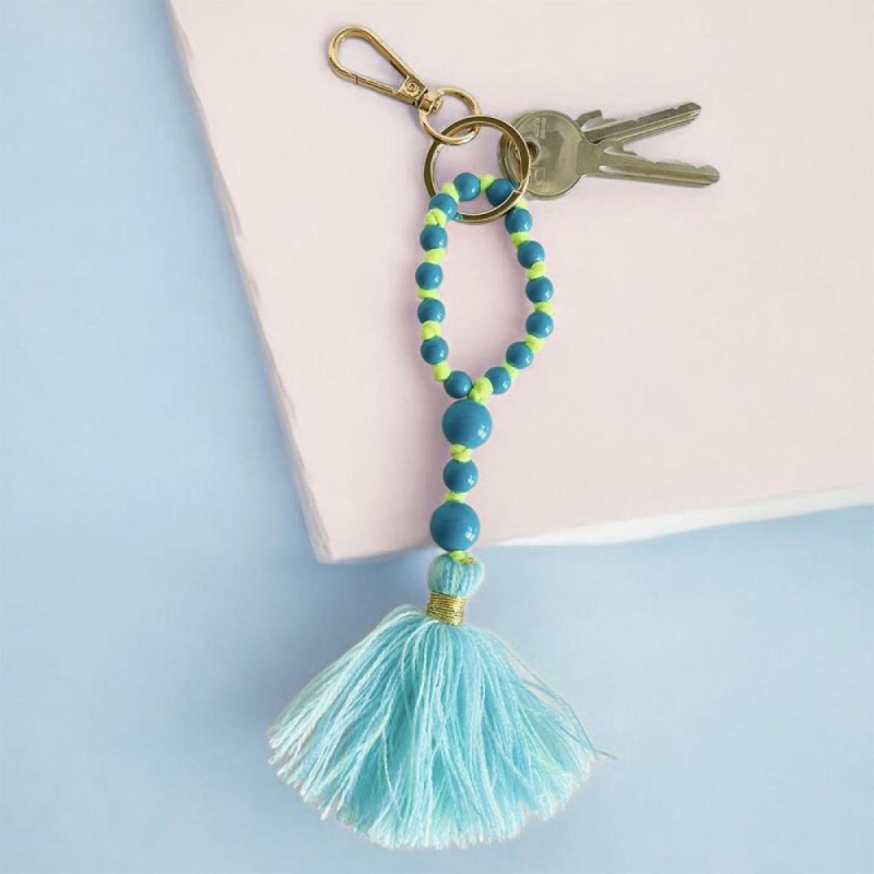 Anhänger Bead chain Tassle Petrol