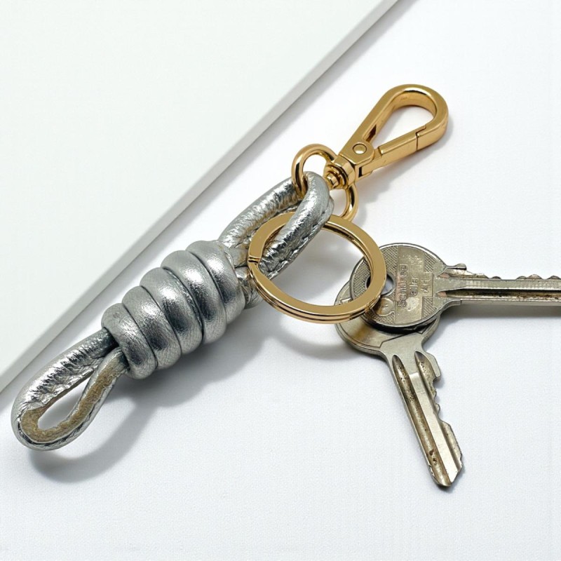 Schlüsselband knots metallic silver