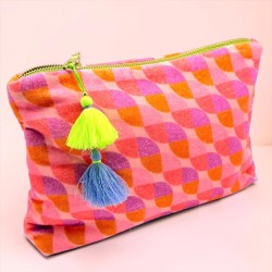Kosmetiktasche Velvet Waves Happy orange