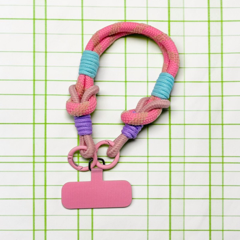 Schlüsselband/ Handyband Woven Diagonal rosa