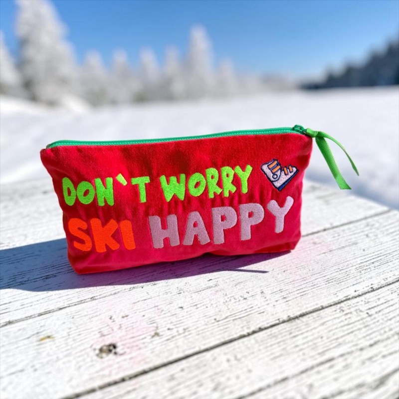 Täschchen Zip Velvet Ski happy pink