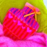 Wärmflasche Velvet Herz Pillar pink