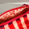 Kosmetiktasche Velvet pillar pink