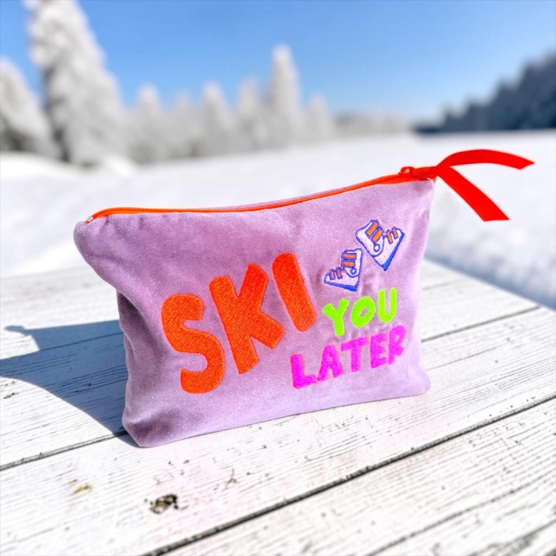 Täschchen Zip Velvet Ski you later viola