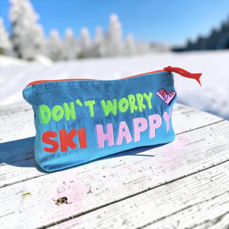 Täschchen Zip Velvet Ski happy petrol