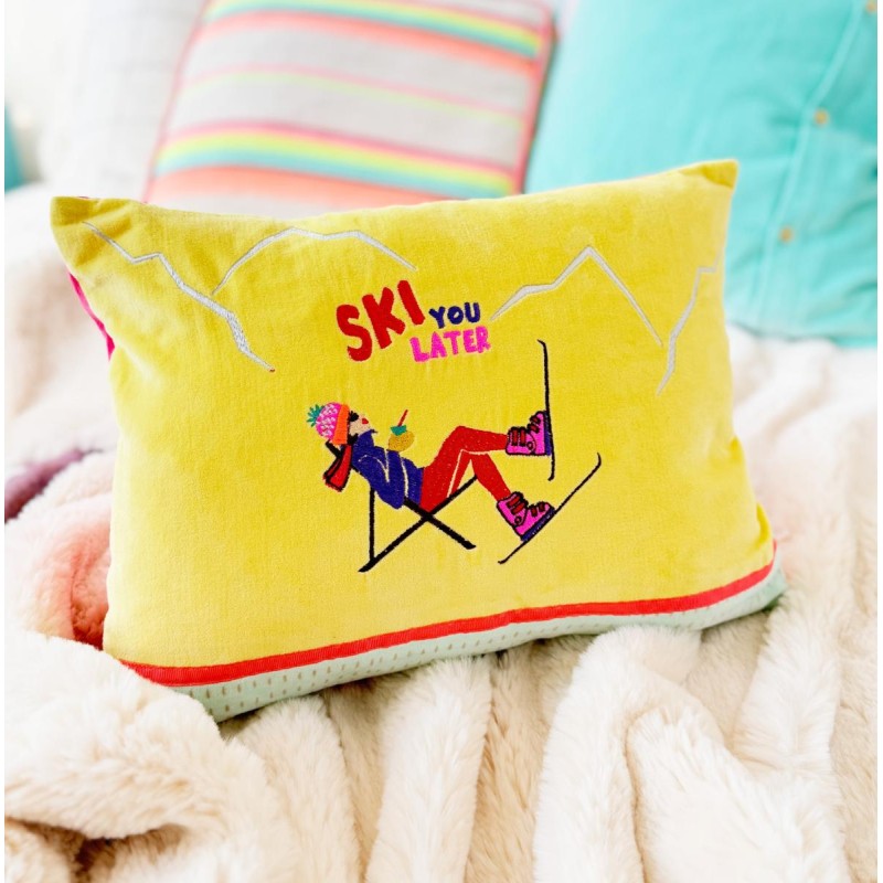Kissenhülle Velvet Ski later yellow 3040