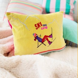 Kissenhülle Velvet Ski later yellow 3040