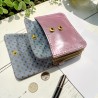 Kartenetui/Portemonnaie Leder Metallic rose