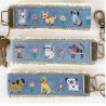 Schlüsselanhänger Embroidered Denim Dog