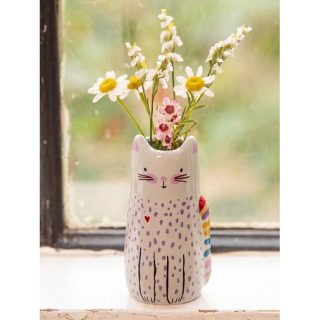 Vase Cutest Little Bud Cat grey