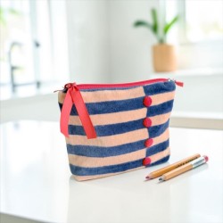 Täschchen Zip Velvet Pillar blue