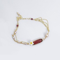 Armband Aida flower plum- SALE