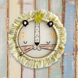 Wanddekoration Frame Lion natur