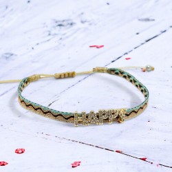 Armband Woven Tape Happy
