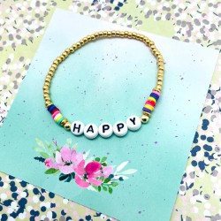Armband HAPPY B/w gold
