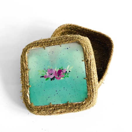 Aufbewahrungsbox mit Deckel Seegrass romantic flowerbunch