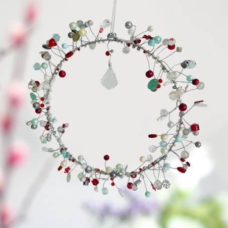 Decoration FUNKEL Kranz silver R