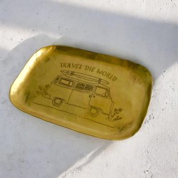 Mini Vide-Poche Laiton Travel the world