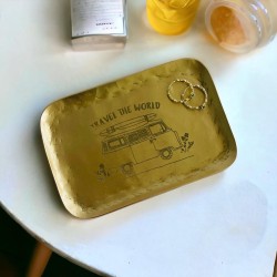 Mini Trinket Brass Travel the world