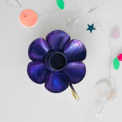 Kerzenhalter Metallic Sparkle flower purple