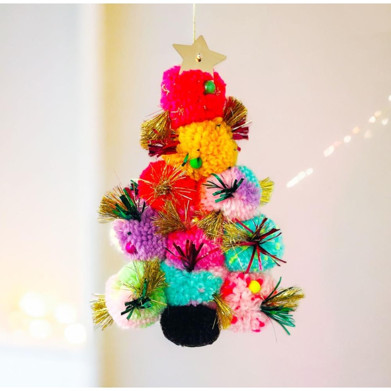 Arbre de Noël Décoratif Pompom multi