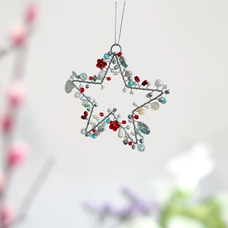 Decoration Funkel Small Star silverred