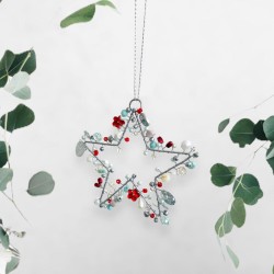 Decoration Funkel Small Star silverred