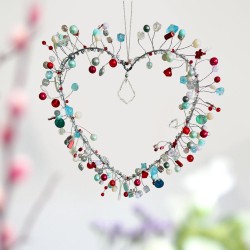 Dekoration FUNKEL Herz silverred