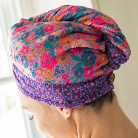 Serviette de bain pour cheveux Yellow Floral