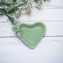 Trinket Dish organic heart S mint