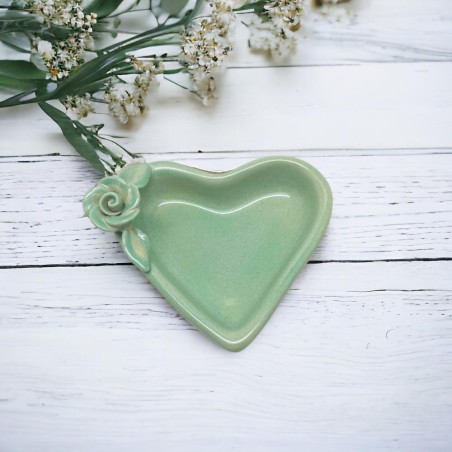 Vide-Poche céramique organic heart S mint