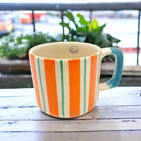 Mug S stripe orange