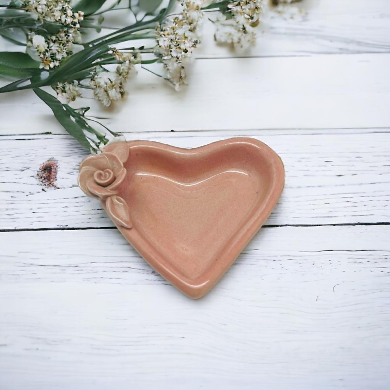 Trinket Dish organic heart S rose