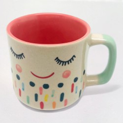 Tasse L smiling Face dots apricot