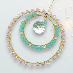 Attrape-soleil Double ring rosebleu Crystal