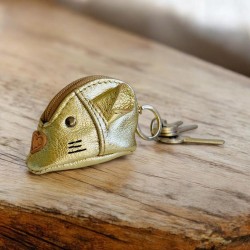 Porte-monnaie Souris cuir gold