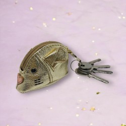 Porte-monnaie Souris cuir gold