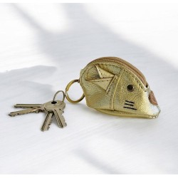 Porte-monnaie Souris cuir gold