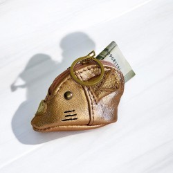 Porte-monnaie Souris cuir copper