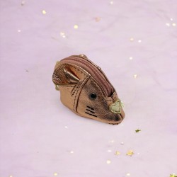 Porte-monnaie Souris cuir copper