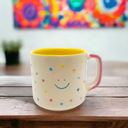 Mug L Smiley dots