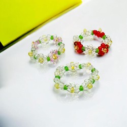 Bague élastique Flower col mix